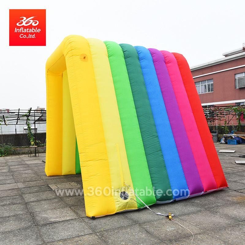 彩虹色广告充气拱形帐篷隧道定制
