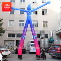 6m双腿双管人带鼓风机小丑空气舞者广告免费印刷标志充气天空舞者
