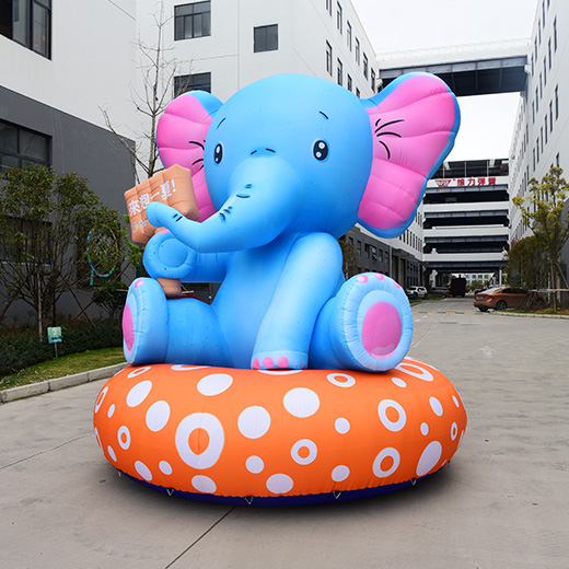 定制巨型充气卡通大象户外广告热销充气动物大象活动装饰