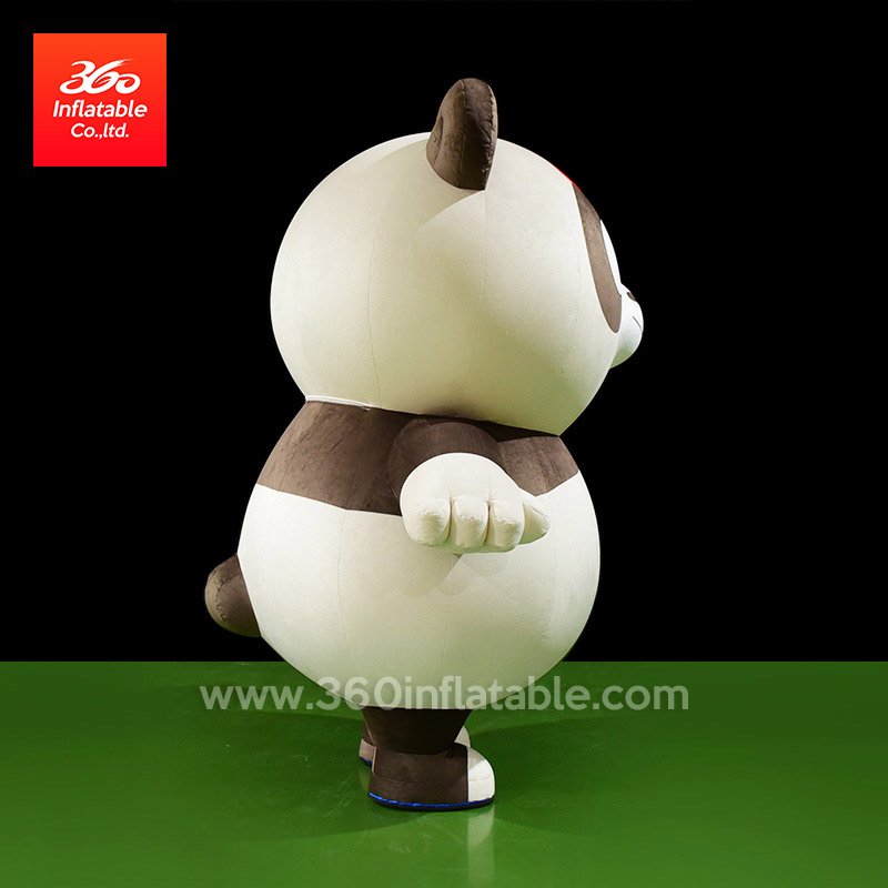 充气中国吉祥物黑白熊猫套装装饰定制充气人物动物熊猫毛绒服装出售