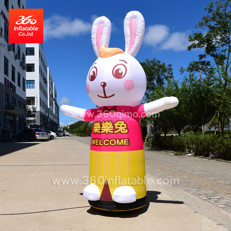 户外迎宾空气舞者带鼓风机广告充气空气舞者定制动物卡通兔子空气舞者